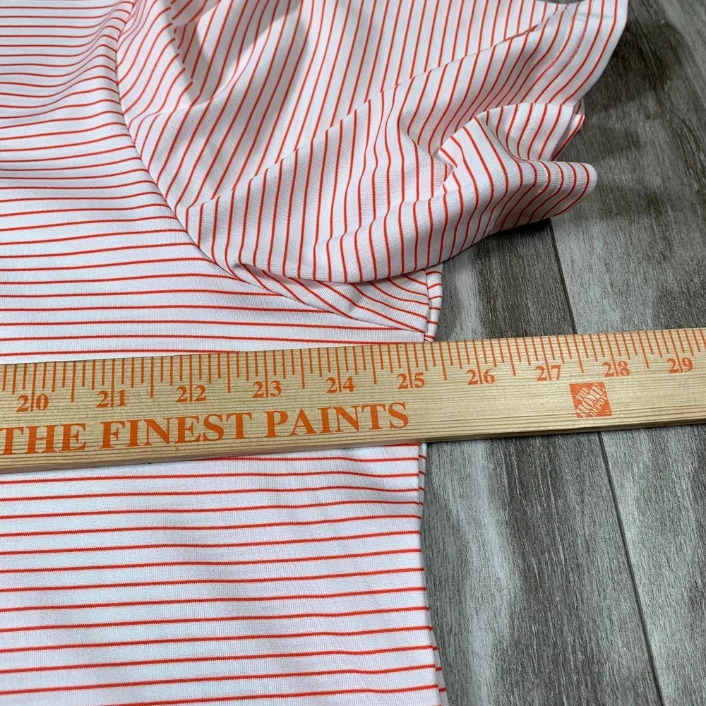 Adidas Golf Polo Shirt Mens Extra Large XL Orange Stripes Lightweight Rugby